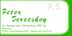 peter derecskey business card